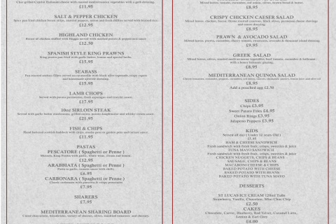 Menu Design